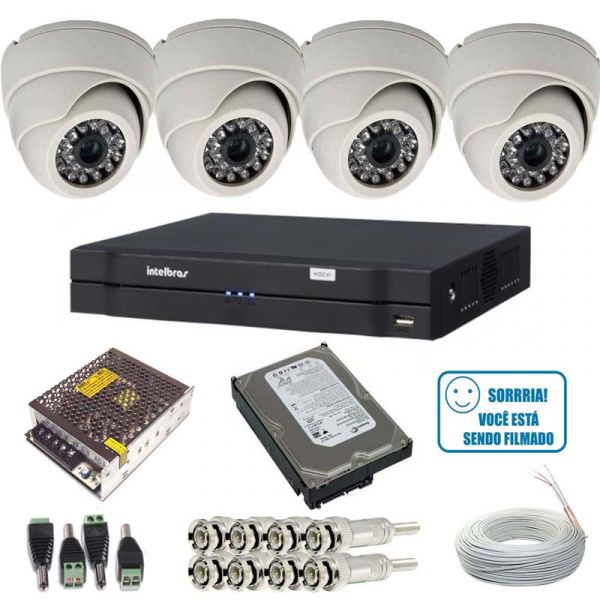 Kit CFTV com 4 Cameras Intelbras